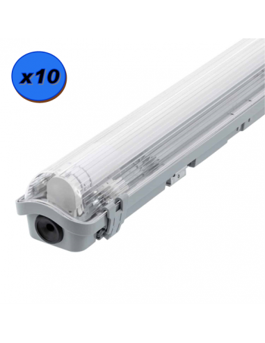 Kit Réglette étanche IP65 60cm + Tubes LED 9W Lumière du Jour 6500K