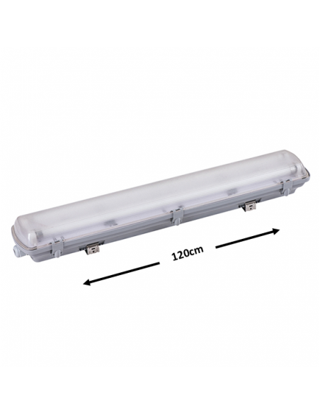 Kit Réglette double étanche IP65 120cm + Tubes LED 18W Lumière du Jour 6500K