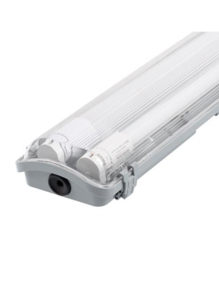 Kit Réglette double étanche IP65 120cm + Tubes LED 18W Lumière du Jour 6500K