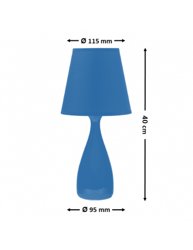 Lampe Céramique Bleue H. 40 pour ampoule E14