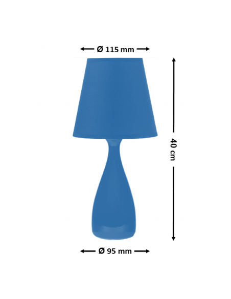 Lampe Céramique Bleue H. 40 pour ampoule E14