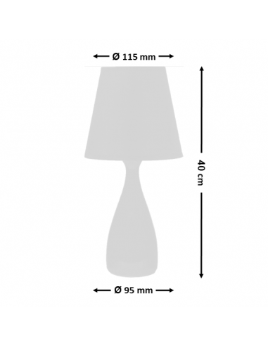 Lampe Céramique Ivoire H. 40 pour ampoule E14