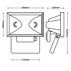 Projecteur HALOGÈNE Blanc 120W extérieur IP44 Teinte Chaude 3000K 2