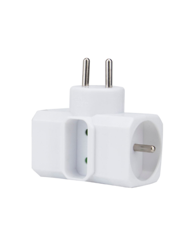 Prise Triplite Blanche 6A/16A