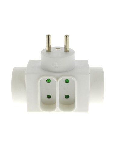 Prise Quadriplite Blanche 6A/16A