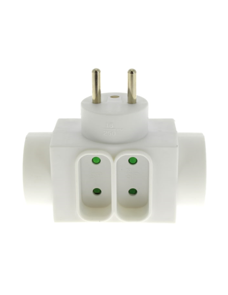 Prise Quadriplite Blanche 6A/16A