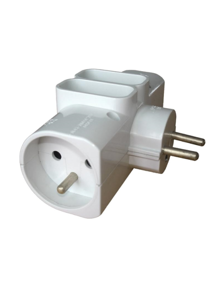 Prise Quadriplite Blanche 6A/16A