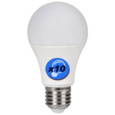 Lot de 10 ampoules LEDS Standard 220V E27 8W Blanc confort 4000K