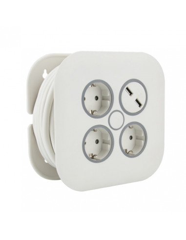 Enrouleur BLANC / GRIS 3G,1mm² 7m 3...
