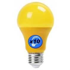 Ampoule LED 9W E27 220V JAUNE (LOT x10)