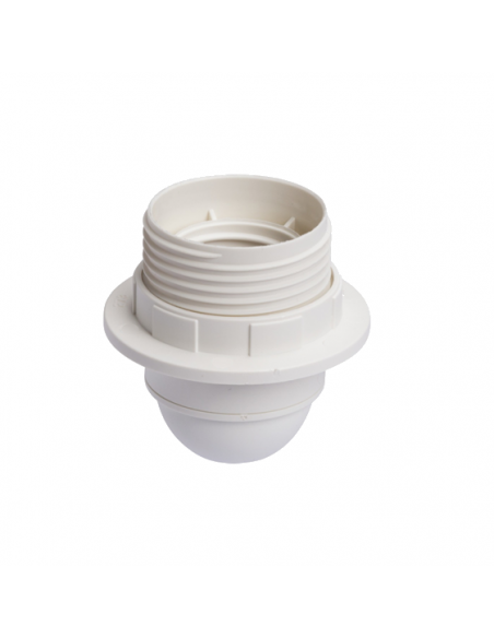 Douille E27 double bague blanc