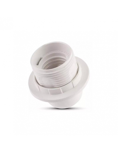 Douille E27 double bague blanc
