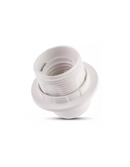 Douille E27 double bague blanc