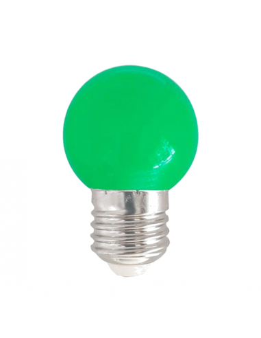Ampoule sphérique LED 3W 230V E27 VERTE
