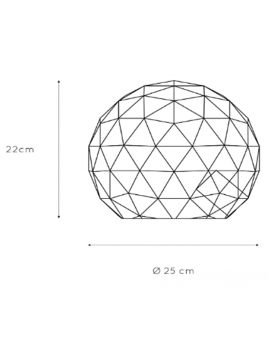 Lampe de table Ø 25 cm 1xE27 NOIRE