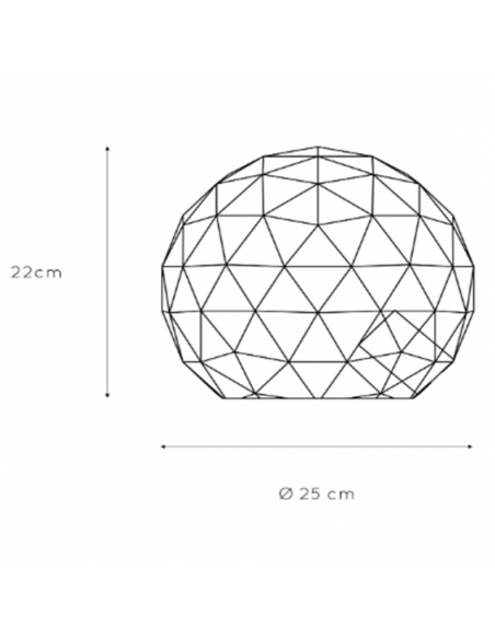 Lampe de table Ø 25 cm 1xE27 NOIRE