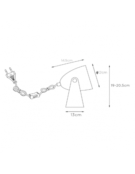 Lampe de table 1xE14 Grise