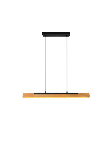 Suspension led 25W 1.50M - NOIR/BOIS