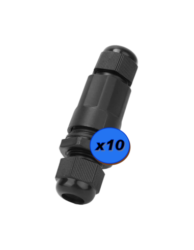 Lot de 10 connecteurs etanches IP68 Noir