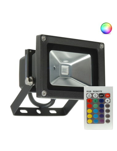 Projecteur LED 20W RGB IP65 Dimmable + télécommande