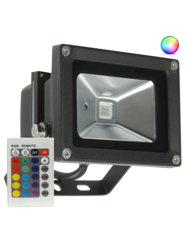 PRIJECTEUR LED 30W MULTICOLORE RGB ETANCHE IP65 DIMMABLE + TELECOMMANDE