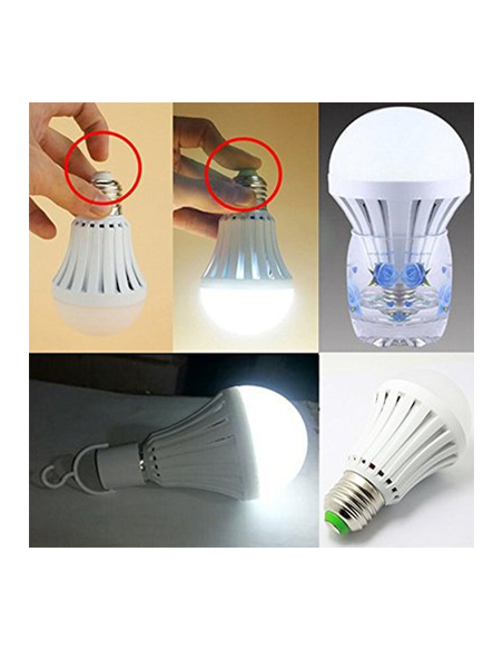 AMPOULE LED DE SECOURS RECHARGEABLE 7W E27 6500K BATTERIE LITHIUM