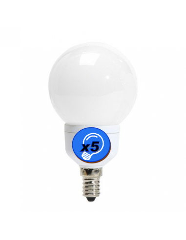 Ampoule basse consommation Sphérique 9W E14 220V Blanc Confort 4000K