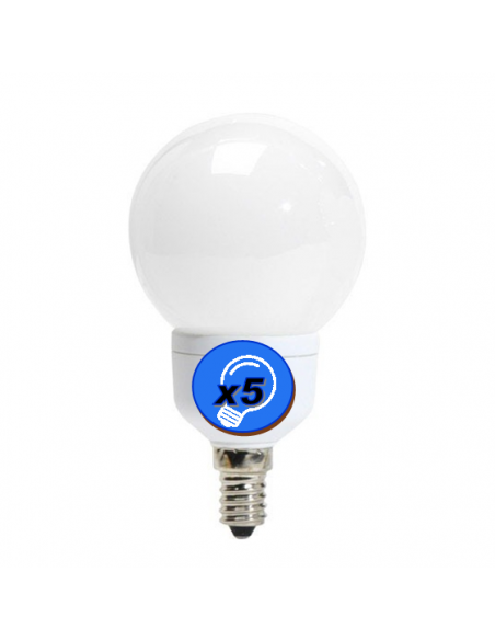 Ampoule basse consommation Sphérique 9W E14 220V Blanc Confort 4000K