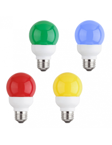 Ampoule basse consommation Sphérique 9W E27 220V couleurs