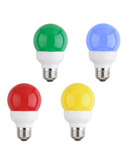Ampoule basse consommation Sphérique 9W E27 220V couleurs