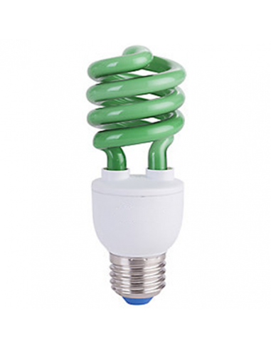 Ampoule basse consommation Spirale 15W E27 220V VERTE