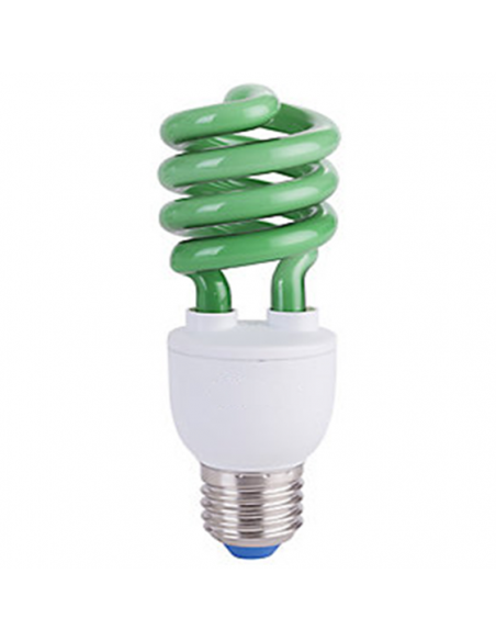 Ampoule basse consommation Spirale 15W E27 220V VERTE