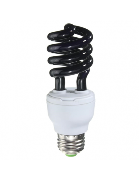 Ampoule basse consommation Spirale 15W E27 220V Lumière Noire