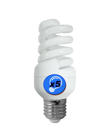 Ampoule basse consommation MINI SPIRALE 11W E27 220V Blanc Confort 4000K