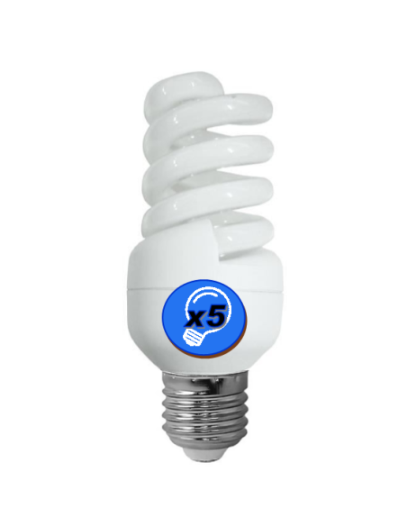Ampoule basse consommation MINI SPIRALE 11W E27 220V Blanc Confort 4000K