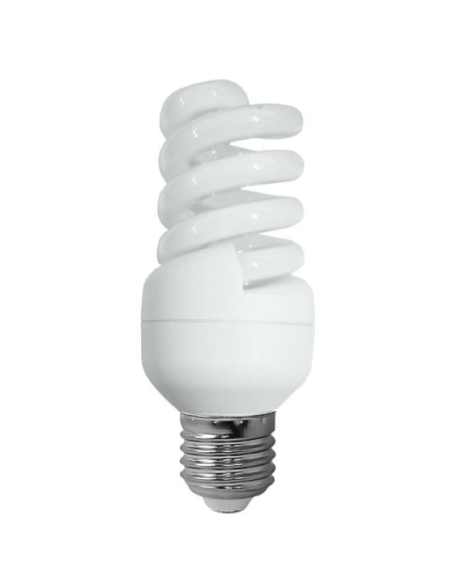 Ampoule basse consommation MINI SPIRALE 11W E27 220V Blanc Confort 4000K